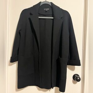 J. Crew 100% Merino Wool Black Open Front Blazer